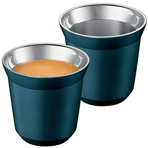 Nespresso Pixie Espresso Dharkan Metall Becher Tasse - blaugrün