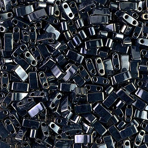 Light Gunmetal Miyuki Half Tila Beads 7.8G 5X2.5mm Tlh5464
