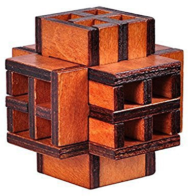 Glield Brain Teaser Puzzle 3D Casse tête Chinois en Bois-Fenêtre WP04
