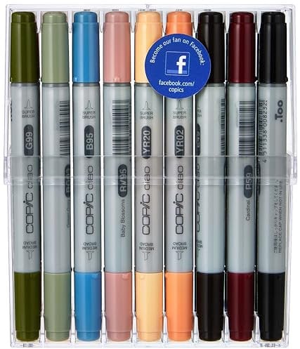 COPIC Ciao Marker 20er Manga-Set Liebe, Allround Layoutmarker, im praktischen Acryl-Display zur Aufbewahrung und einfachen Entnahme
