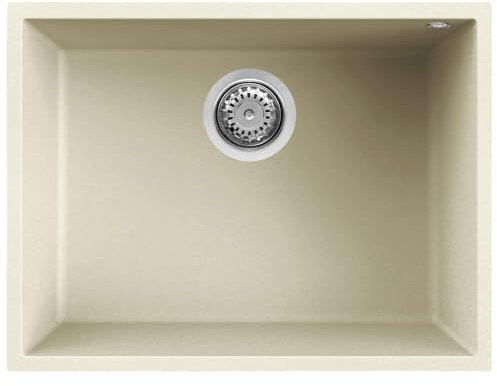 Elleci Quadra 110 Sottotop Lavello, Bianco Antico 62, 58.5x44x21 cm