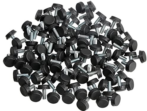 Saim Verstellbarer Tischfuß, Tischfuß, verstellbarer Nivellierfuß, Möbel-Nivellierfüße, 18 mm Sockel, M6 x 15 mm Gewinde, 50 Stück