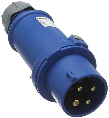 Mennekes (Unternehmen) 151 eine geteilte Körper Stecker, IP 44 Schutz, 9 Stunden Earth Position, 4 Pole, 16 A, 230 V, blau