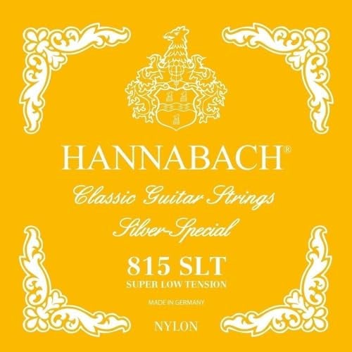Hannabach Cuerdas para Guitarra Clásica Serie 815, Tensión Muy Baja, Plateado Especial, Set