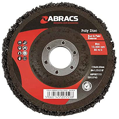 Abracs ABPOLY115 Poly Disc For Rust And Paint Removal Black 115mm, 0 V, Multicoloured