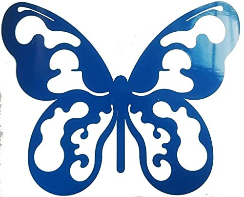 UvV-Shop Leuchtaufkleber Schmetterling Warnaufkleber 220 x 180 mm groß Reflex-Aufkleber - Unfälle vermeiden vorbeugen (blau)