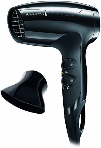 Remington Secador de Pelo Pequeño Compact, Secador de Viaje, 1800 W, Concentrador, 3 Temperaturas, 2 Velocidades, Función Eco Ahorro Energía, Rejilla Trasera Desmontable, Gancho Para Colgar, D5000