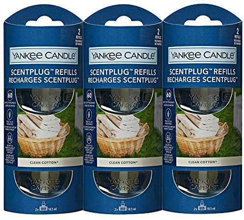 Yankee Candle - 3x Clean Cotton Electric Plug-In Refill Twin Pack (6 Refills In Total)