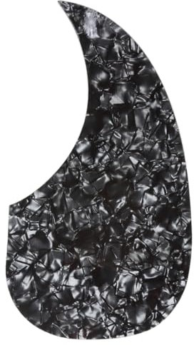 Musiclily Übergroße Teardrop Schlagbrett Selbstklebender Pickguard für Martin D28 Style Akustikgitarre, Black Pearl