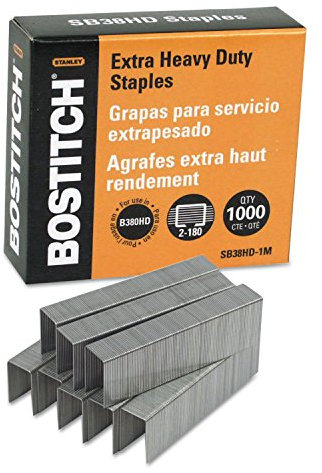 Bostitch SB38HD-1M Heftklammern für B380HD Heftgerät, 2-180 Blatt, 1.000 pro Box