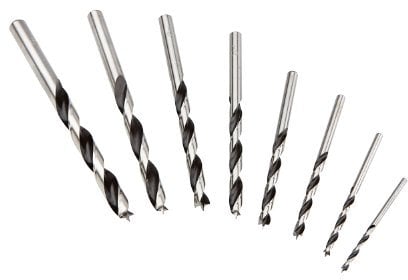 Fisch Brad Point Drill Bit Set, 8-Piece Chrome Vanadium Wood Drill Bits, Sizes from 3mm to 10mm, FSF-134893