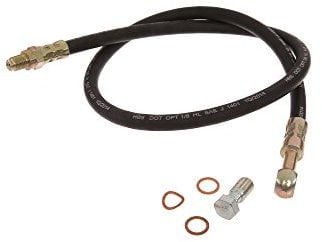 Set Bremsschlauch ETZ - Länge 79,5cm - mit Hohlschraube M10x1 + 3x Kupferdichtungen - 1x Gewindeanschluss gerade
