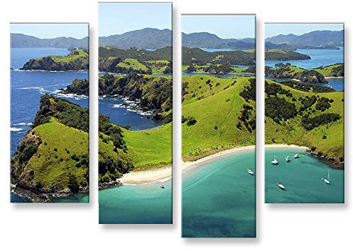 islandburner Bild Bilder auf Leinwand Neuseeland 4er XXL Poster Leinwandbild Wandbild art up your life ®
