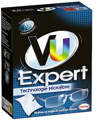 Miror VU Expert – Nettoyant Optique – 20 Lingettes – Lingettes Nettoyantes Lunettes Microfibre – Nettoie et respecte tous les verres