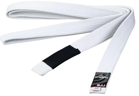Ju-Sports Brazilian Jiu-Jitsu Gürtel - weiß, Baumwolle I Kampfsport Gürtel Für BJJ I Mehrfach gesteppt I Ca. 4,5 cm breiter Martial Arts Gürtel I A5