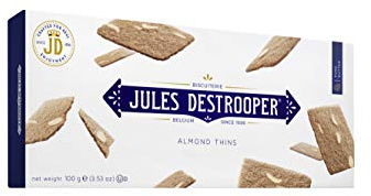 Jules Destrooper Almond Thins Cookies 100 g | Thin crispy biscuits for coffee and tea