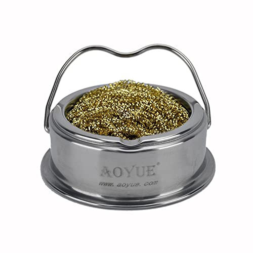 Aoyue Soldering Iron Tip Cleaner with Brass Wire Sponge, no Water Needed