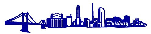 Skyline4u Duisburg Aufkleber Duisburg Skyline viele Farben in 8 Größen und 25 Farben (60x12,8cm brillantblau)