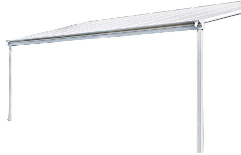 HOME DELUXE - Abri de terrasse Solis - Blanc, L/P/H : 312 x 303 x 226/278 cm - avec plaques alvéolaires, matériel de Montage I Carport Pavillion Pergola