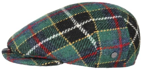 LIERYS Harris Tweed Flatcap Schirmmütze kariert Made in Italy Herren Herbst Winter grün 55 cm