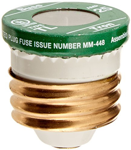 Bussmann BP/TL-25 Tl Tiempo Retraso Medio Duty Baja Tensión Plug Fusible, 25 A, 125 VAC, 10 Ka