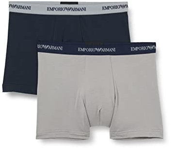 Emporio Armani Underwear Herren 2-Pack Boxer Essential Core Logoband Boxershorts, Black/Grey, L (2er Pack)