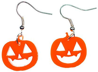 Miniblings Kürbis Ohrringe Hänger Halloween Pumpkin Acrylglas orange klein - Handmade Modeschmuck I Ohrhänger Ohrschmuck versilbert