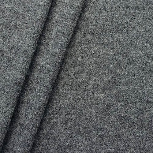 STOFFKONTOR Walkloden Wollstoff Meterware, 100% Wolle, Farbe Mittel-Grau, Isolierend & Beidseitig verwendbar, 140 cm breit, 350 g/m²