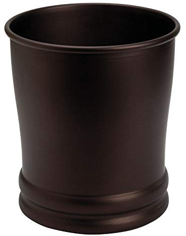 iDesign Runder Metall-Abfallkorb, The Olivia Collection, 22,9 x 22,9 x 25,4 cm, Bronze