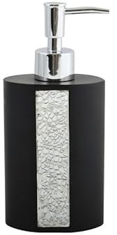 MSV Seifenspender Luanda Flüssigseifen-Spender, Fassungsvermögen 8,6 x 6 x 16,5 cm - Schwarz