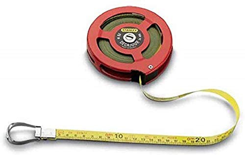 Stanley 0-34-406 Mesure 20 M X 12,7 mm Ruban Acielak Decajour - Fabriqué en France - Boitier Acier Antichocs - Mécanisme et Manivelle en Métal Chromé -Ruban Acier - Graduation