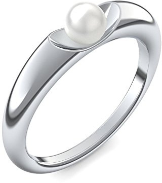 Verlobungsring Perlenring Silber 925 Silberring, 4 mm Akoya Perle weiß