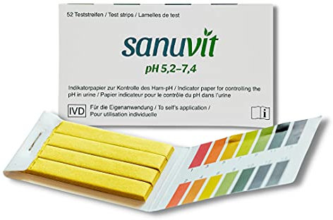 Sanuvit pH-Teststreifen (für Säure-Basen-Haushalt) - 52 Stück (hypoallergene Manufaktur)