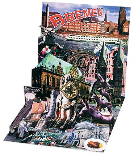Pop Up 3D Bremen PopShot StädteKarte Grußkarte 13x13cm