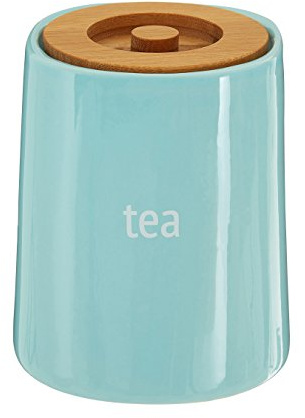 Premier Housewares 722696 Fletcher Tea Canister - Blue , H14 x W12 x D12cm