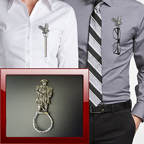 prideindetails Henry VIII Tudor tp1h Broschen-Halter aus Zinn für Gläser, Stifte, ID, Schmuck