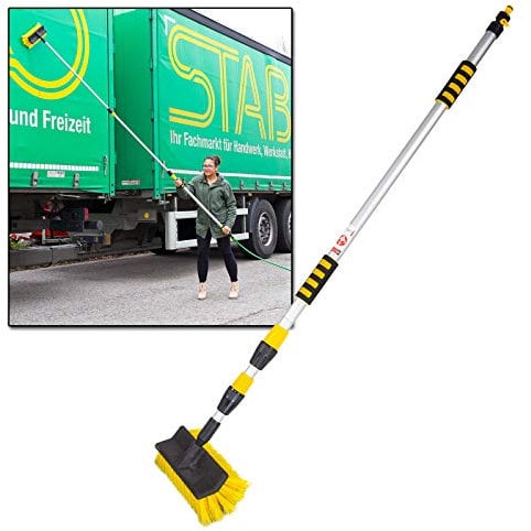 DEMA Teleskop Waschbürste - Autowaschbürste für KFZ, LKW, Bus, Traktor und Boot aus hochwertigem Aluminium. Mit Einer Länge von 135-300 cm bietet Diese Autopflegebürste maximale Flexibilität