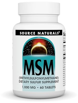 Source Naturals MSM (methylsulfonylmethane), a Dietary Sulfer Supplement, 1,000 MG - 60 Tablets