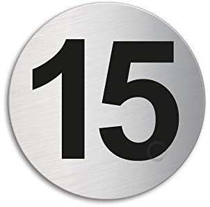 Door Number 15 Stainless Steel dia. 60 mm self-adhesive7294-15