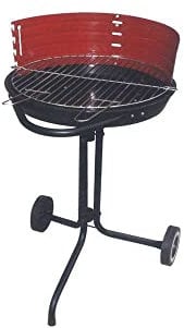 Lapillo CDF00710 Barbecue a Carbone con Ruote, Tondo, Verde/Nero