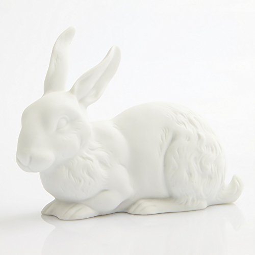 Reichenbach [DL] Hase weiß Bisquit liegend -
