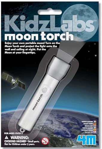 4M KidzLabs Moon Torch, STEM Science Light Activity | Moon Projecting Torch, Science Kit for Kids