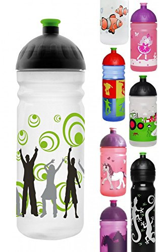ISYbe Trinkflasche 700ml Menschen, weiß-transparent, schadstofffrei, spülmaschinengeeignet, auslaufsicher