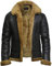 Brandslock Herren-Bomberjacke aus echtem Lammfell/Schafsleder, Pilotenjacke, B3-WWII-Fliegerjacke, Cockpit, dicke Wolle innen Gr. XXXXL, braun
