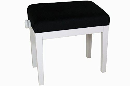 Discacciati 105 T Ergo WH Klavierbank - Weiss matt - Velour schwarz
