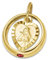 CLEVER SCHMUCK Goldener Mädchen Taufring mit Rubin und Engel Herz Rand diamantiert glänzend 333 GOLD 8 KARAT im Taufe Etui sand