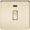 Knightsbridge SF8341NPB Screwless 20 A 1-Gang DP Switch, Polished Brass with Neon