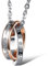 JewelryWe Schmuck Edelstahl Paare Halskette, 2 Ringe Verriegelung mit Forever Love Gravur Anhänger, Partneranhänger mit 45cm und 50cm Kette, Partnerketten für Damen Gold/Silber