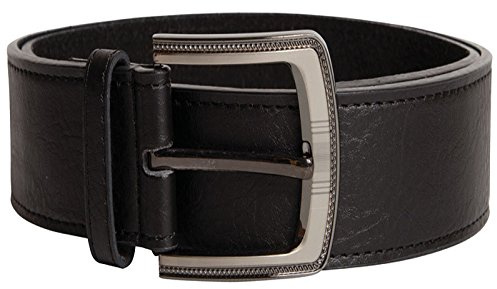 Big King Size Duke London Herren Gürtel aus schwarzem Leder, mit Schnalle, Schwarz, Size - 52' Inch Waist - 127-132CM