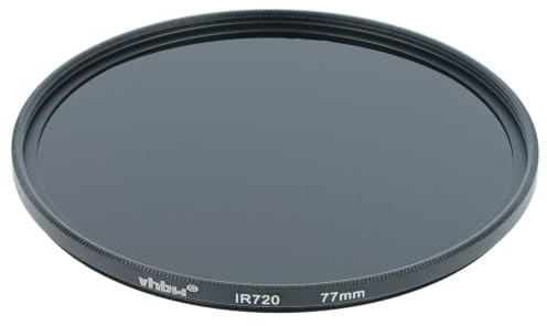 vhbw Universal Infrarot Filter 720nm für Kamera Objektive | mit 77mm Filtergewinde, Zirkularer IR-Filter, Schwarz